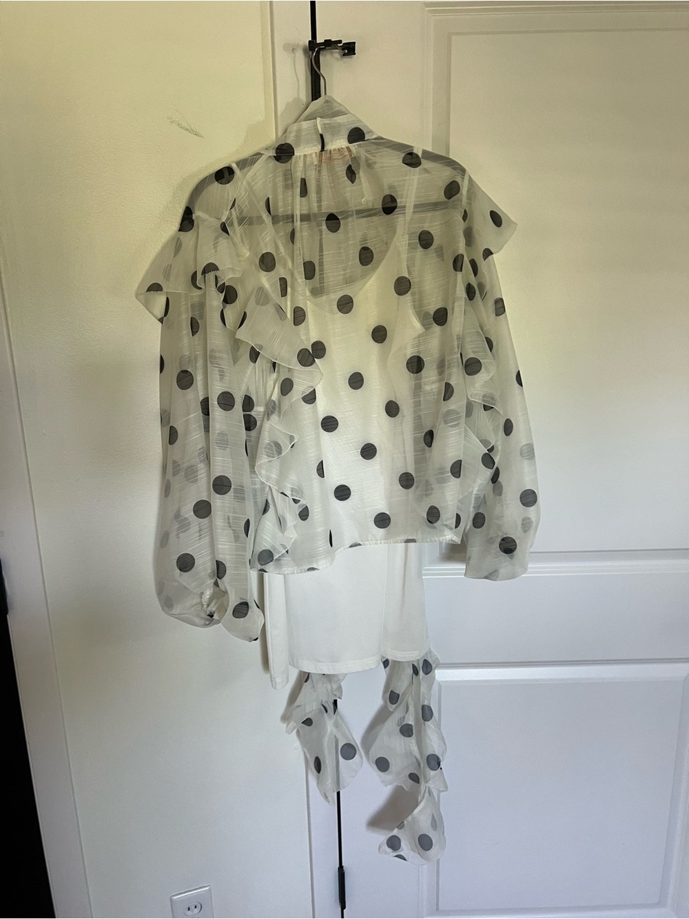 Zimmermann Runway 2024 Crush Polka Dot Silk & Linen Maxi Skirt and Blouse Set - Picture 13 of 14